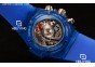 Big Bang Unico Blue Sapphire SS Blue Rubber Strap Skeleton Dial Swiss Valjoux 7750 Auto