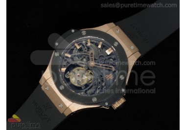 Big Bang 44mm Skeleton Tourbillon RG on Black Rubber Strap