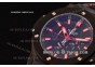 Hublot Big Bang Red Magic Swiss Quartz PVD Case with Black Dial and Black Leather Strap - Stick Markers