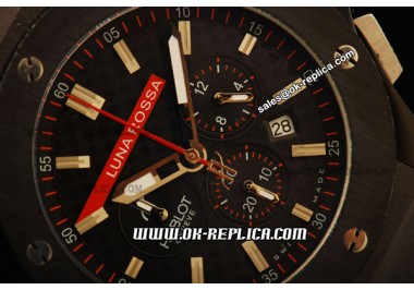 Hublot Big Bang Luna Rossa Chronograph Miyota Quartz Movement PVD Case with Black Dial and Black Rubber Strap