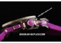 Hublot Big Bang Chronograph Swiss Quartz Movement PVD Case with Purple Diamond Bezel and Purple Rubber Strap-Lady Model