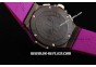 Hublot Big Bang Chronograph Swiss Quartz Movement PVD Case with Purple Diamond Bezel and Purple Rubber Strap-Lady Model