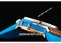 Hublot Big Bang Chronograph Swiss Quartz Movement Rose Gold Case with Blue Diamond Bezel and Blue Rubber Strap-Lady Model