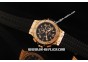 Hublot Big Bang Chronograph Swiss Quartz Movement Rose Gold Case with White Diamond Bezel and Black Rubber Strap-Lady Model