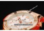 Hublot Big Bang Chronograph Swiss Quartz Movement Rose Gold Case with White Diamond Bezel and Red Rubber Strap-Lady Model