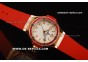 Hublot Big Bang Pink Diamond Bezel Swiss Quartz Movement Rose Gold Case with White Dial and Red Rubber Strap