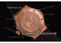 Hublot Big Bang Swiss Quartz Rose Gold Case with Diamond Bezel and Black Rubber Strap -Stick/Numeral Markers