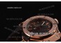 Hublot Big Bang Swiss Quartz Rose Gold Case with Diamond Bezel and Black Rubber Strap -Stick/Numeral Markers