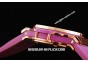 Hublot Lady Big Bang Swiss Quartz Movement Rose Gold Case/Bezel with White Dial and Rose Gold Markers-Purple Rubber Strap