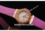 Hublot Lady Big Bang Swiss Quartz Movement Rose Gold Case/Bezel with White Dial and Rose Gold Markers-Purple Rubber Strap