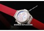 Hublot MDM Chronograph Miyota Quartz Movement Steel Case with MOP Dial-White Numeral Markers and Red Rubber Strap-Lady Size