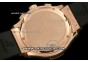 Hublot MDM Chronograph Swiss Quartz Movement Rose Gold Case with Pink Diamond Bezel and Brown Dial - Black Rubber Strap