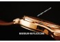 Hublot MDM Ladies Chronograph Swiss ETA Quartz Rose Gold Case with Diamond Bezel and Brown Rubber Strap - Brown Dial