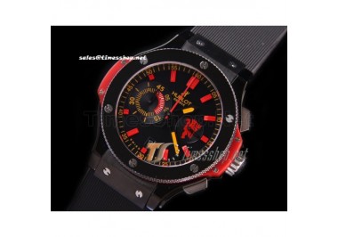 HB2726 - Big Bang 44MM Euro 2008 Red Devil Ceramic Bezel Black Dial - Asia 7750 21600bph