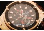 Hublot King Power F1 Limited Edition Swiss Valjoux 7750 Automatic Movement Rose Gold Case with Black Dial and Black Leather/Rubber Strap - RG Stick Markers