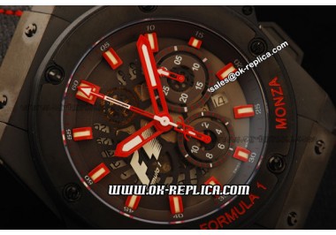 Hublot King Power F1 Swiss Valjoux 7750 Automatic Movement Black Ceramic Case and Bezel with Red Markers
