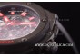 Hublot King Power F1 Swiss Valjoux 7750 Automatic PVD Case with Skeleton Dial and Black Rubber Strap - Red Stick Markers