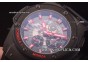 Hublot King Power F1 Swiss Valjoux 7750 Automatic PVD Case with Skeleton Dial and Black Rubber Strap - Red Stick Markers