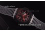 Hublot King Power F1 Swiss Valjoux 7750 Automatic PVD Case with Skeleton Dial and Black Rubber Strap - Red Stick Markers