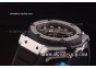 Hublot King Power F1 Swiss Valjoux 7750 Automatic Steel Case with Skeleton Dial and Black Rubber Strap