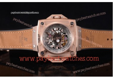 Hublot Masterpiece MP 08 Antikythera Sunmoon 908.NX.1020.GR Skeleton Dial Yellow Leather Rose Gold Watch