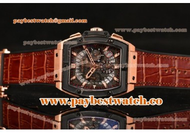 Hublot MP-06 Senna Chrono T854655 Skeleton Dial Rose Gold Watch