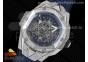 Big Bang Sang Bleu II Chrono SS Diamonds HRF Best Edition Blue Dial on Blue Gummy Strap A7750