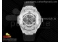 Big Bang Sang Bleu II Chrono SS Diamonds HRF Best Edition White Dial on Black Gummy Strap A7750