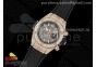 Hublot Big Bang Unico RG Full Diamonds ZF 1:1 Best Edition Skeleton Dial on Black Rubber Strap A1280