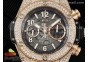 Hublot Big Bang Unico RG Full Diamonds ZF 1:1 Best Edition Skeleton Dial on Black Rubber Strap A1280