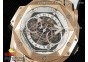 Big Bang Sang Bleu II Chrono RG BBF Best Edition White Dial on White Gummy Strap A7750